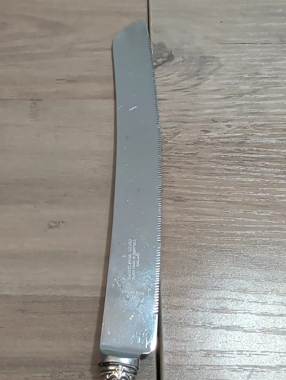 Antique Hasselbring Silver Co Serving Knife With Rococo Pattern Sterling Silver